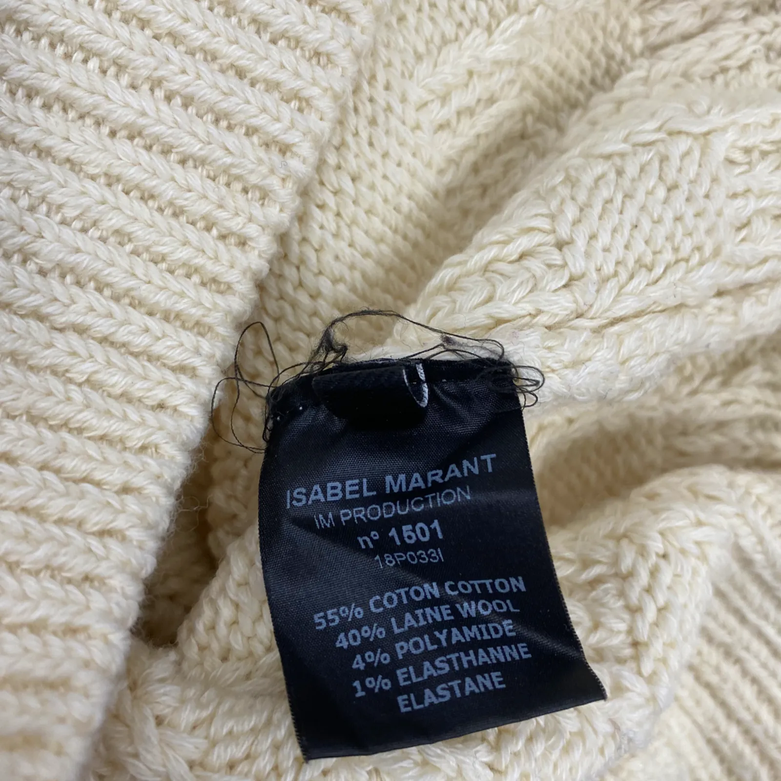 Isabel Marant Ecru Cropped Wool Jumper