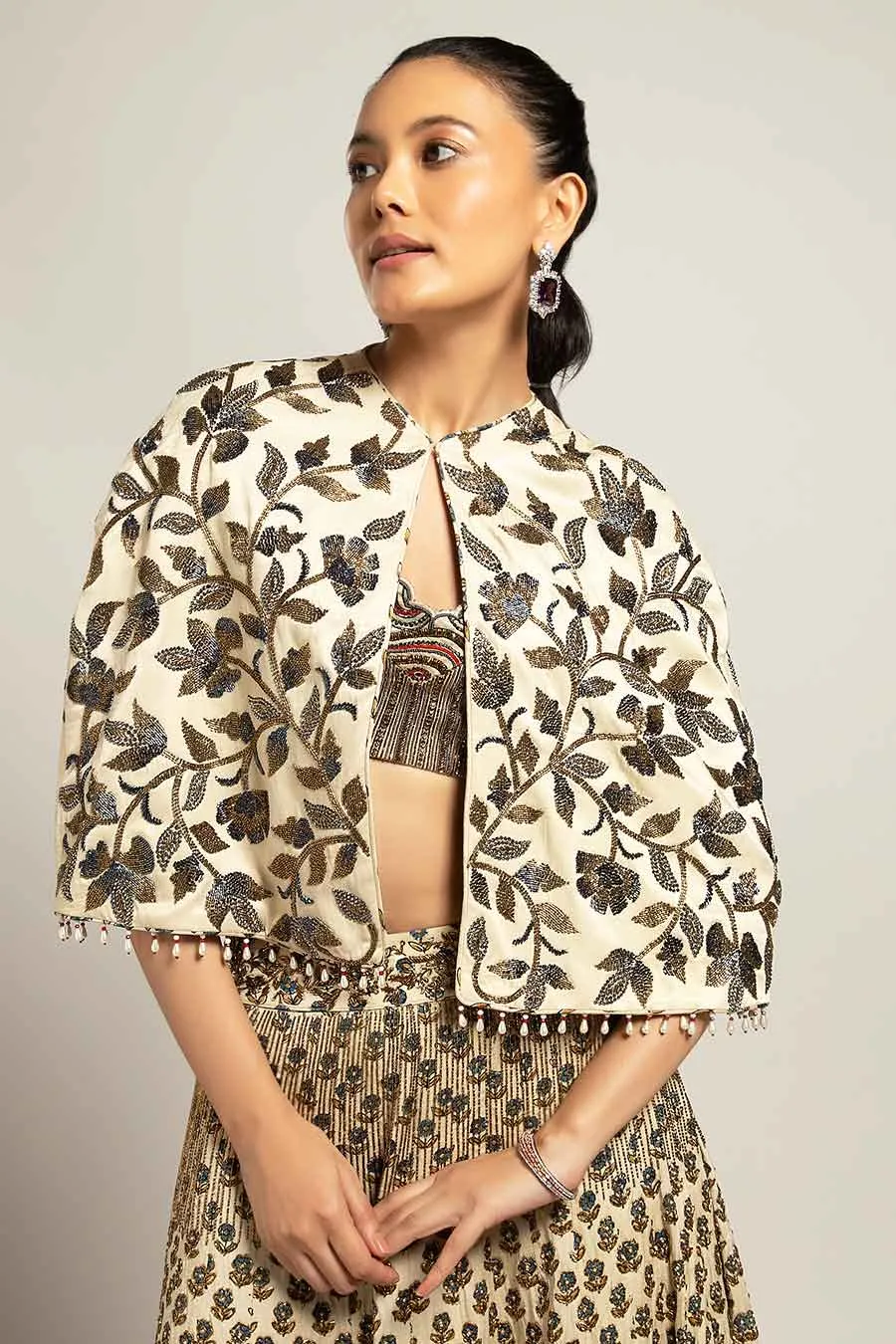 Ivory Faded Lissome Embroidered Lehenga Set