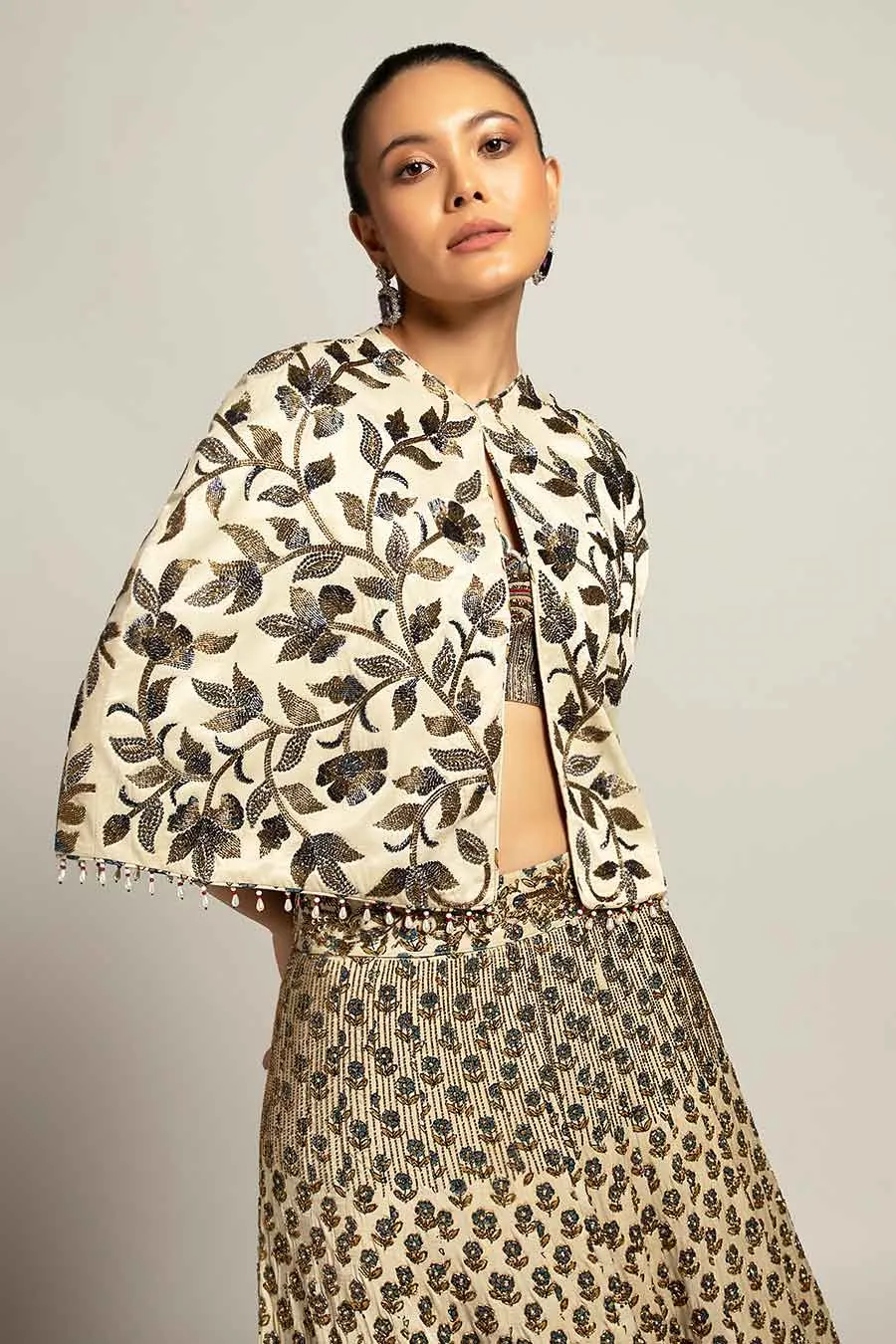 Ivory Faded Lissome Embroidered Lehenga Set