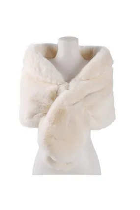 Ivory Faux Fur Shawl Wrap