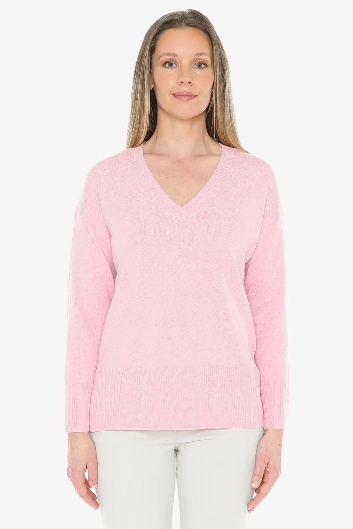 Jump V-Neck Rib Detail Jumper