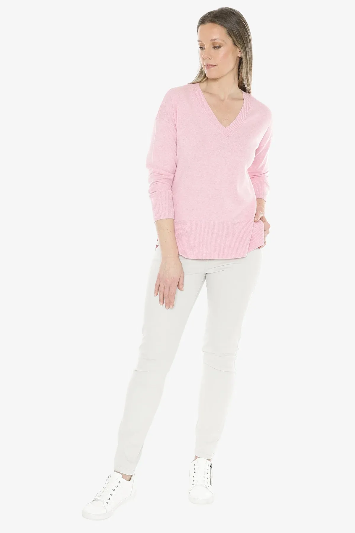 Jump V-Neck Rib Detail Jumper