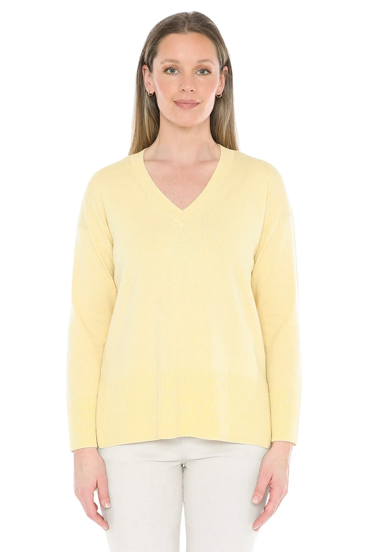 Jump V-Neck Rib Detail Jumper