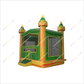 Jungle Castle Inflatable Bouncing House Marble Yellow And Green Inflatable Jumper Party Equipment Rental
