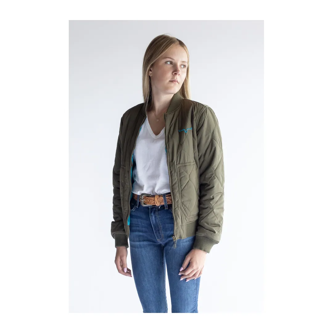 Kimes Ranch Women's Marinos Bomber Jacket Dark Army