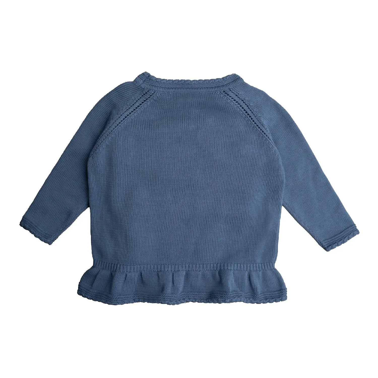 Knitted Jumper - Embroidered Mushrooms - Moonlight Blue