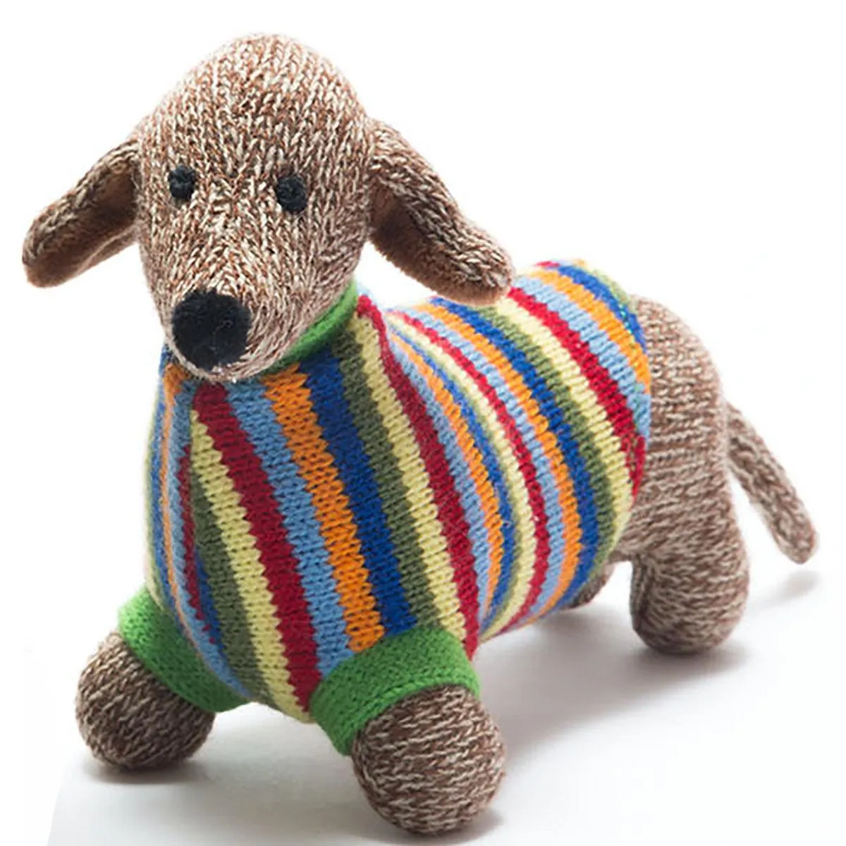 Knitted Sausage Dog Rattle