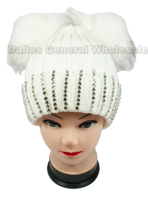 Ladies Pom Pom Ball Insulated Beanie Caps Wholesale