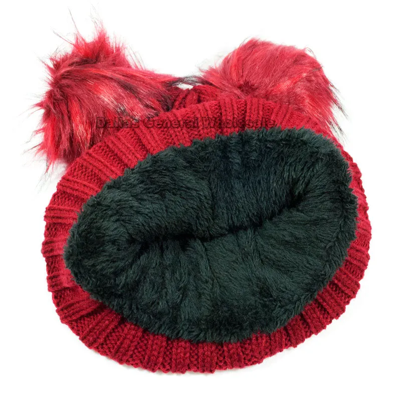Ladies Pom Pom Ball Insulated Beanie Caps Wholesale