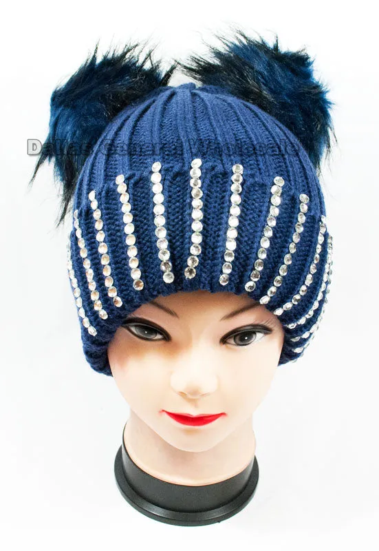 Ladies Pom Pom Ball Insulated Beanie Caps Wholesale