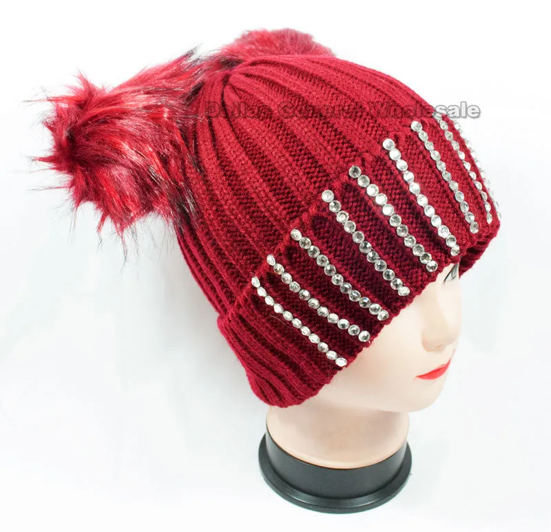 Ladies Pom Pom Ball Insulated Beanie Caps Wholesale