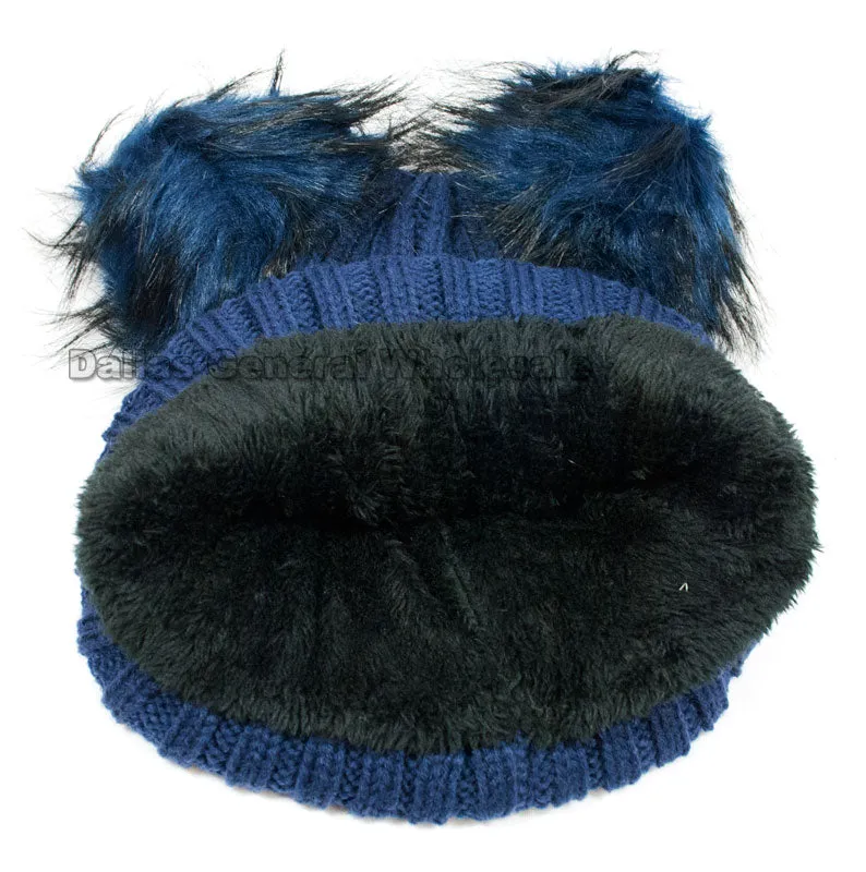 Ladies Pom Pom Ball Insulated Beanie Caps Wholesale