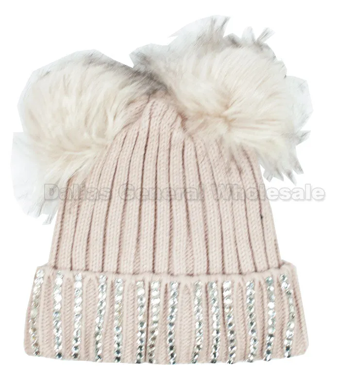 Ladies Pom Pom Ball Insulated Beanie Caps Wholesale