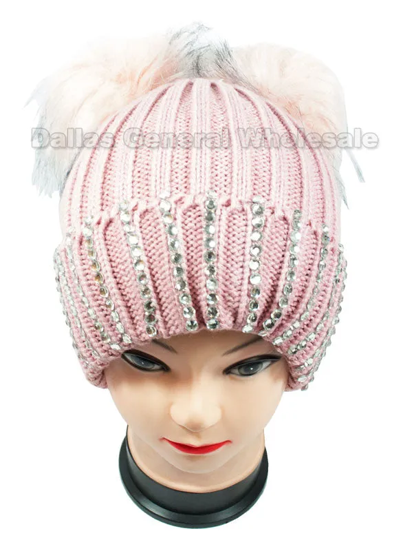 Ladies Pom Pom Ball Insulated Beanie Caps Wholesale