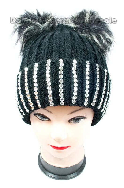 Ladies Pom Pom Ball Insulated Beanie Caps Wholesale