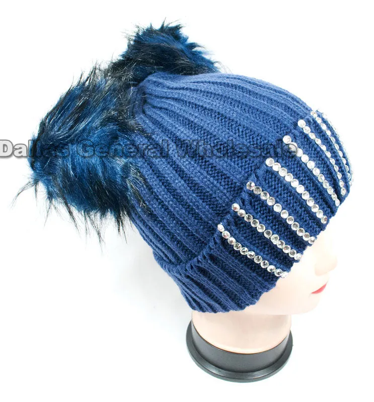 Ladies Pom Pom Ball Insulated Beanie Caps Wholesale