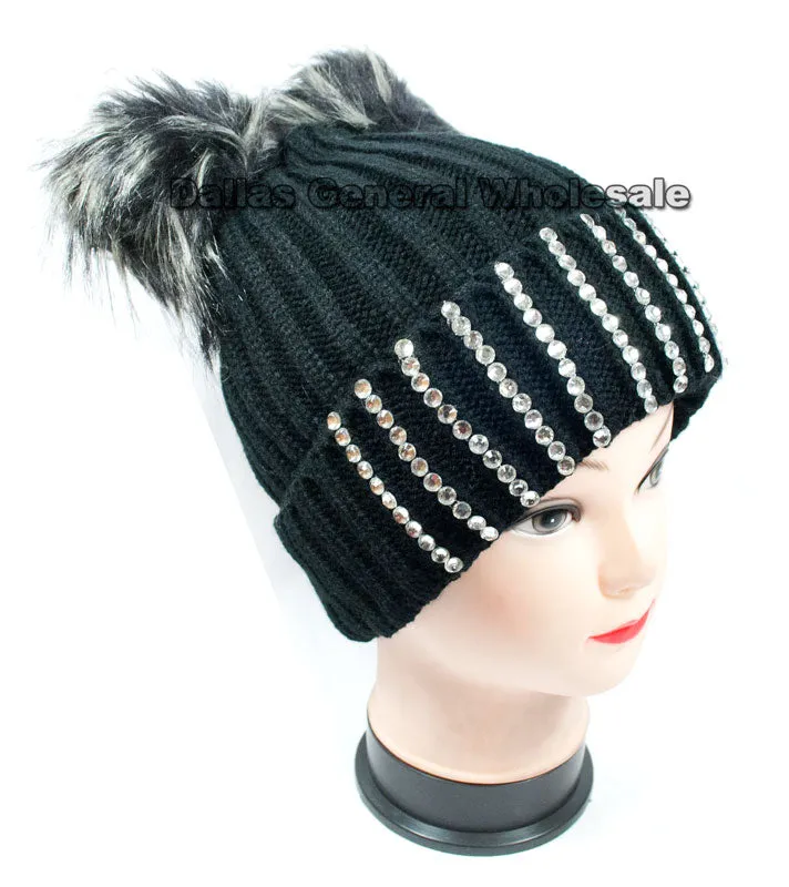 Ladies Pom Pom Ball Insulated Beanie Caps Wholesale