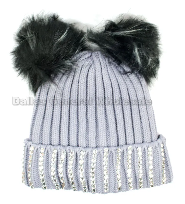 Ladies Pom Pom Ball Insulated Beanie Caps Wholesale