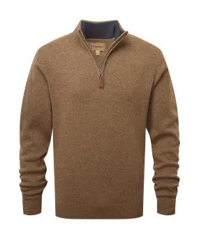 Lambswool Quarter Zip - Coffee