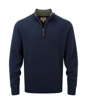 Lambswool Quarter Zip Jumper - Indigo