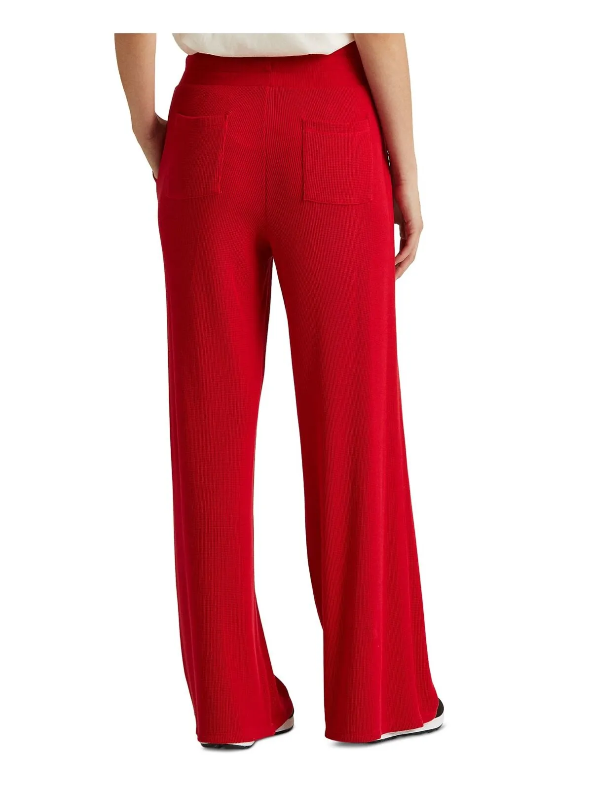 Lauren Ralph Lauren Thermal Waffle-Knit Sweatpants  Color Lipstick Red Size S