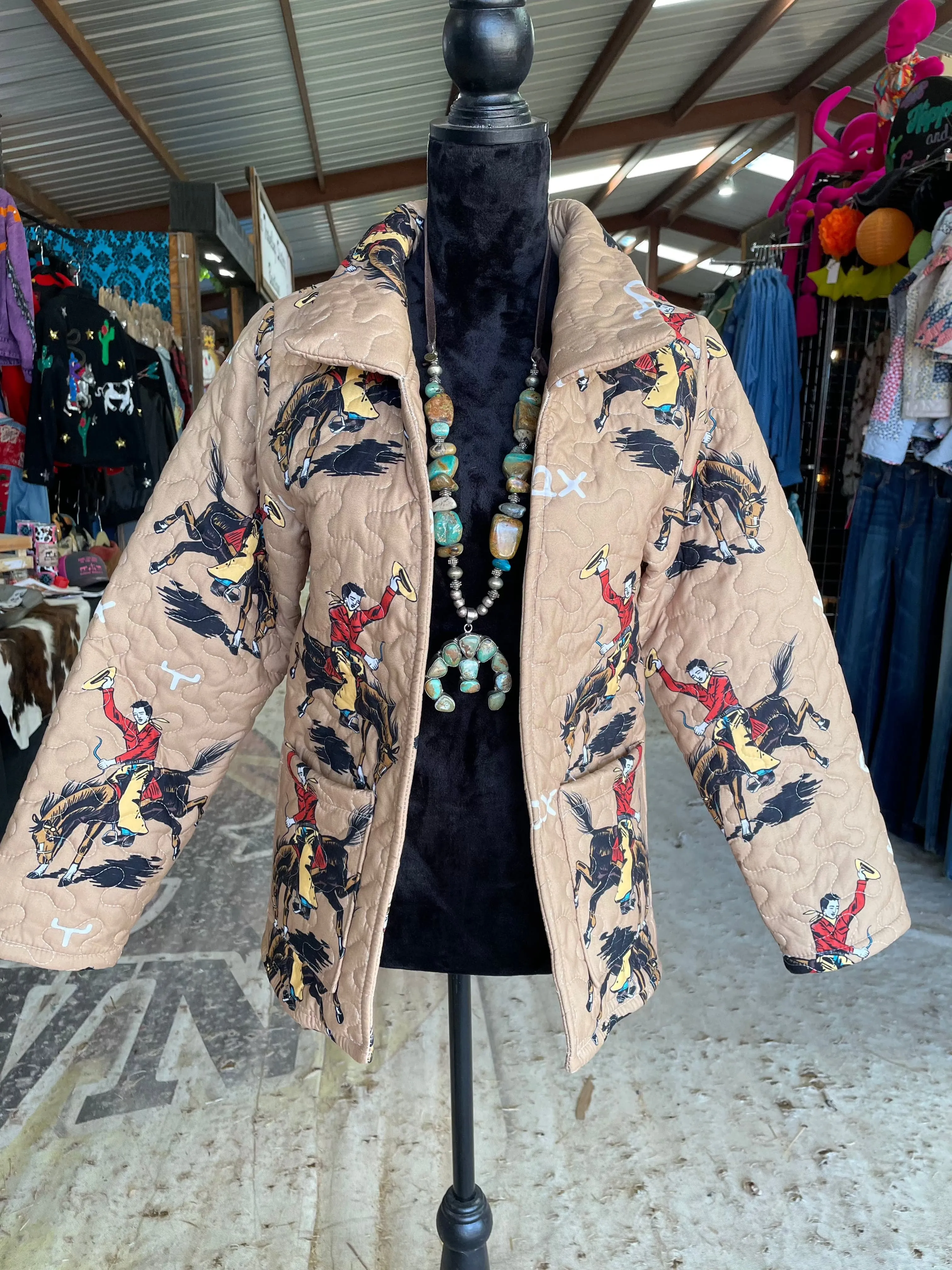 Lazy J in Gold Quilted Jacket