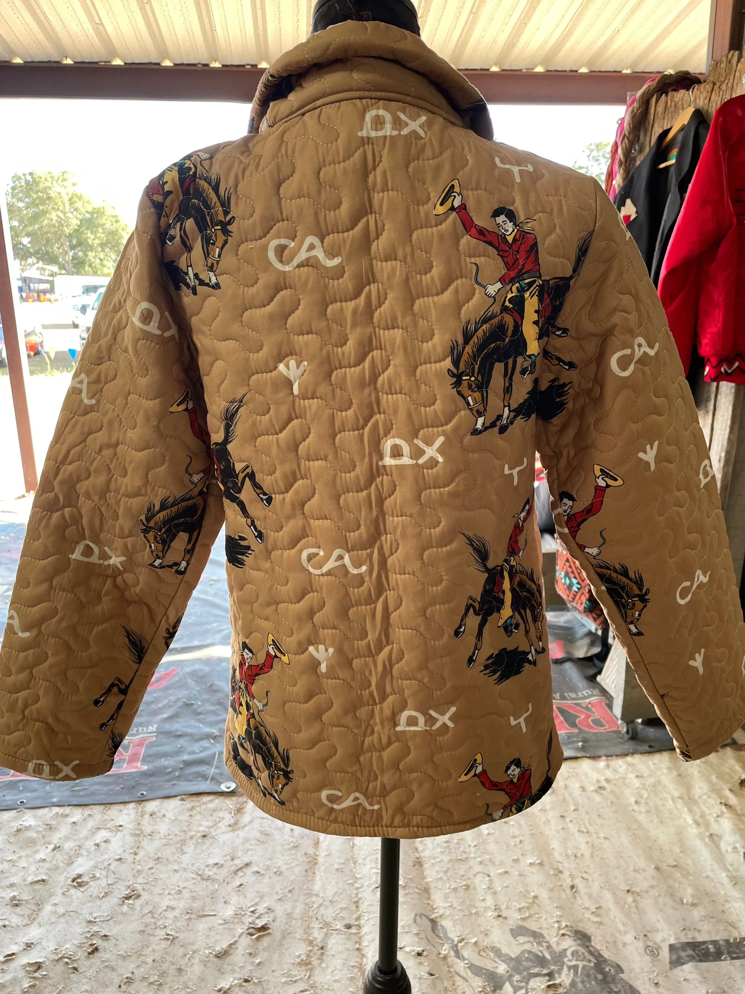 Lazy J in Gold Quilted Jacket