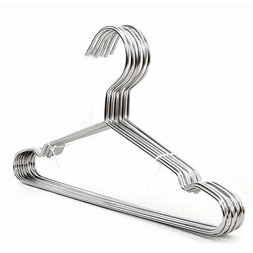 Lecent@Stainless Steel Strong Wire Solid Hangers Clothes Hangers Metal Hangers General 3.1mm Diameter ,Set of 30pcs (35cm)