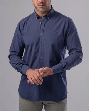 LONG SLEEVE PLAIN SHIRT - NAVY