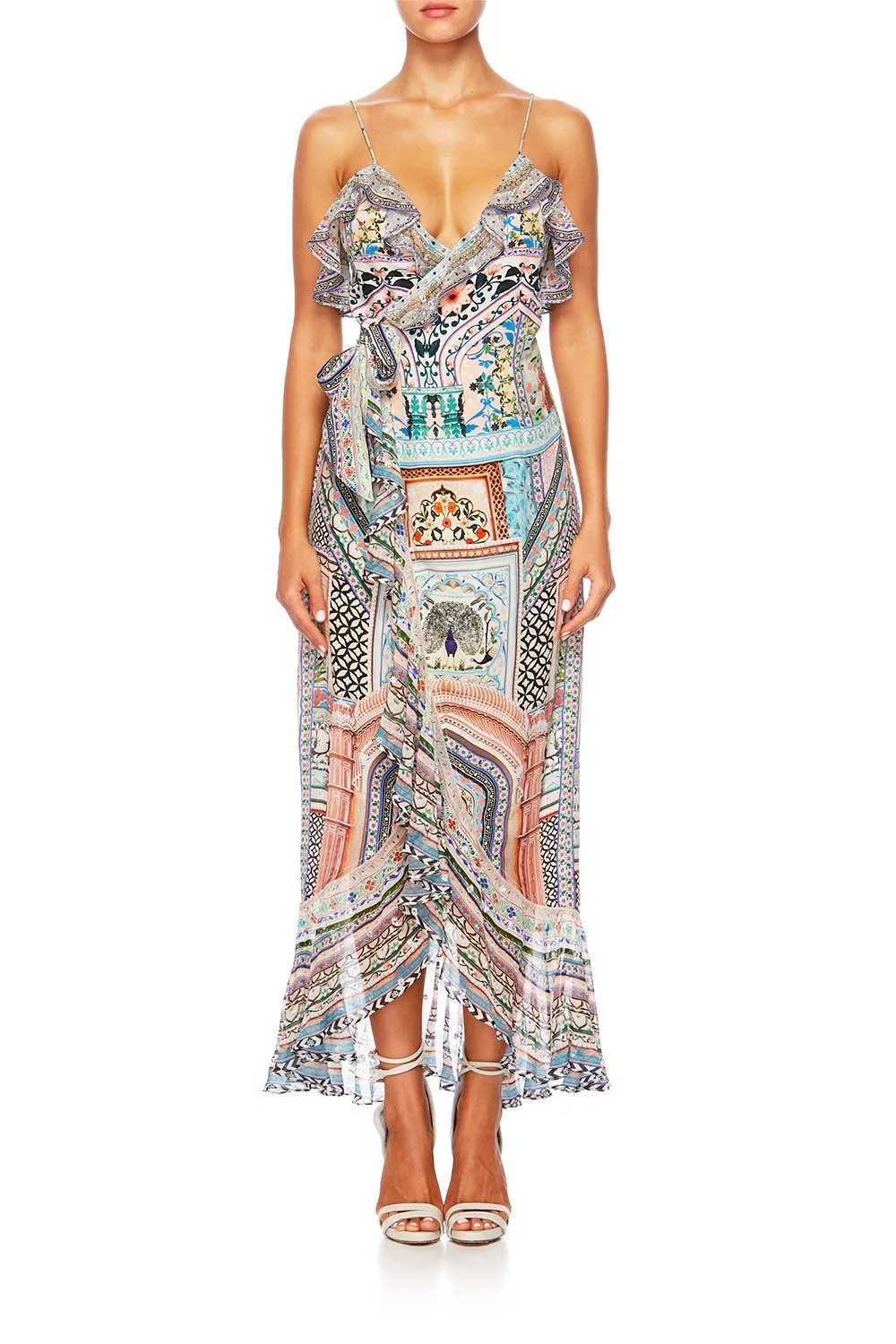 LONG WRAP DRESS WITH FRILL LADY LAKE