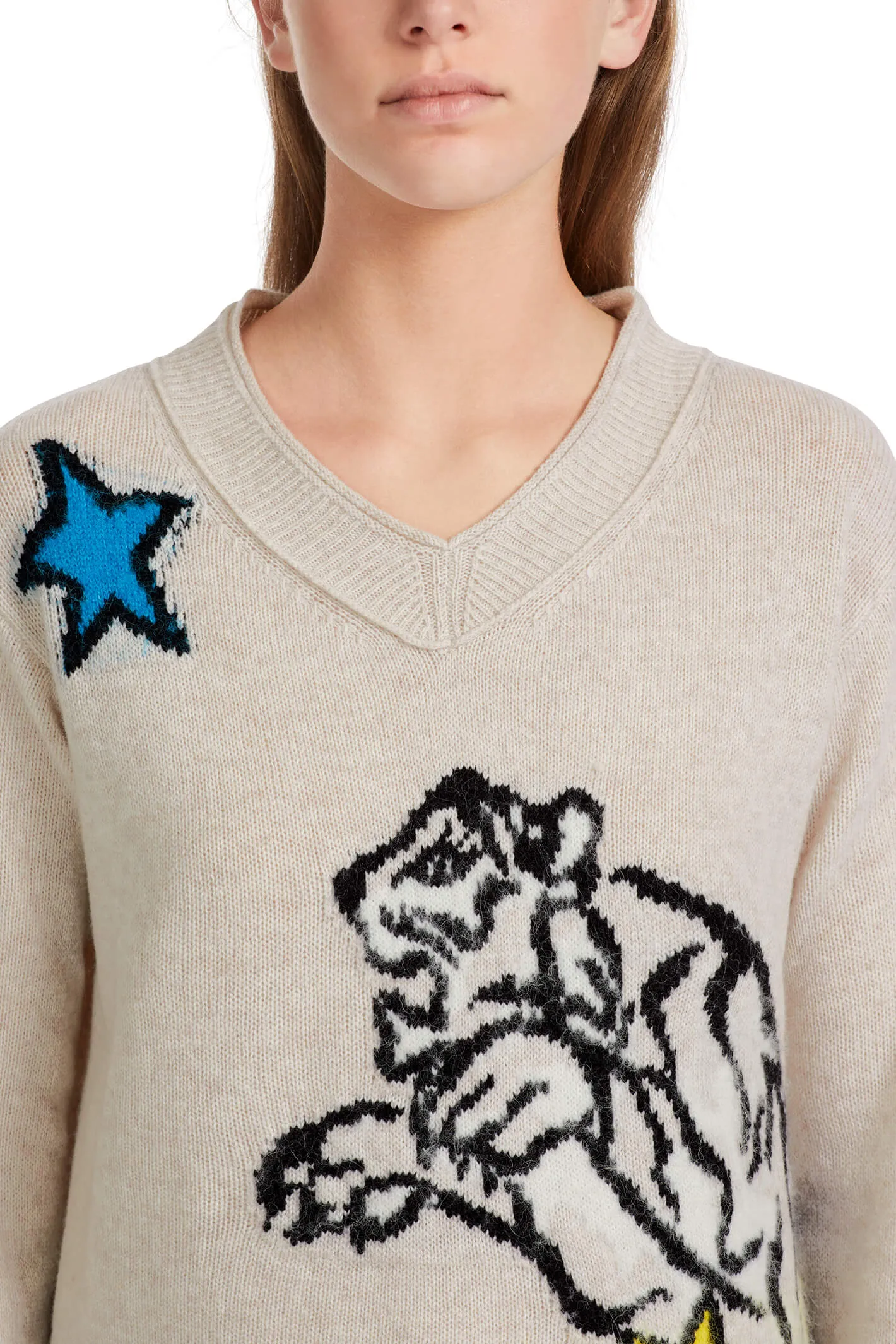 Marc Cain Sports VS 41.22 M61 129 Beige New Pearl Tiger Jumper