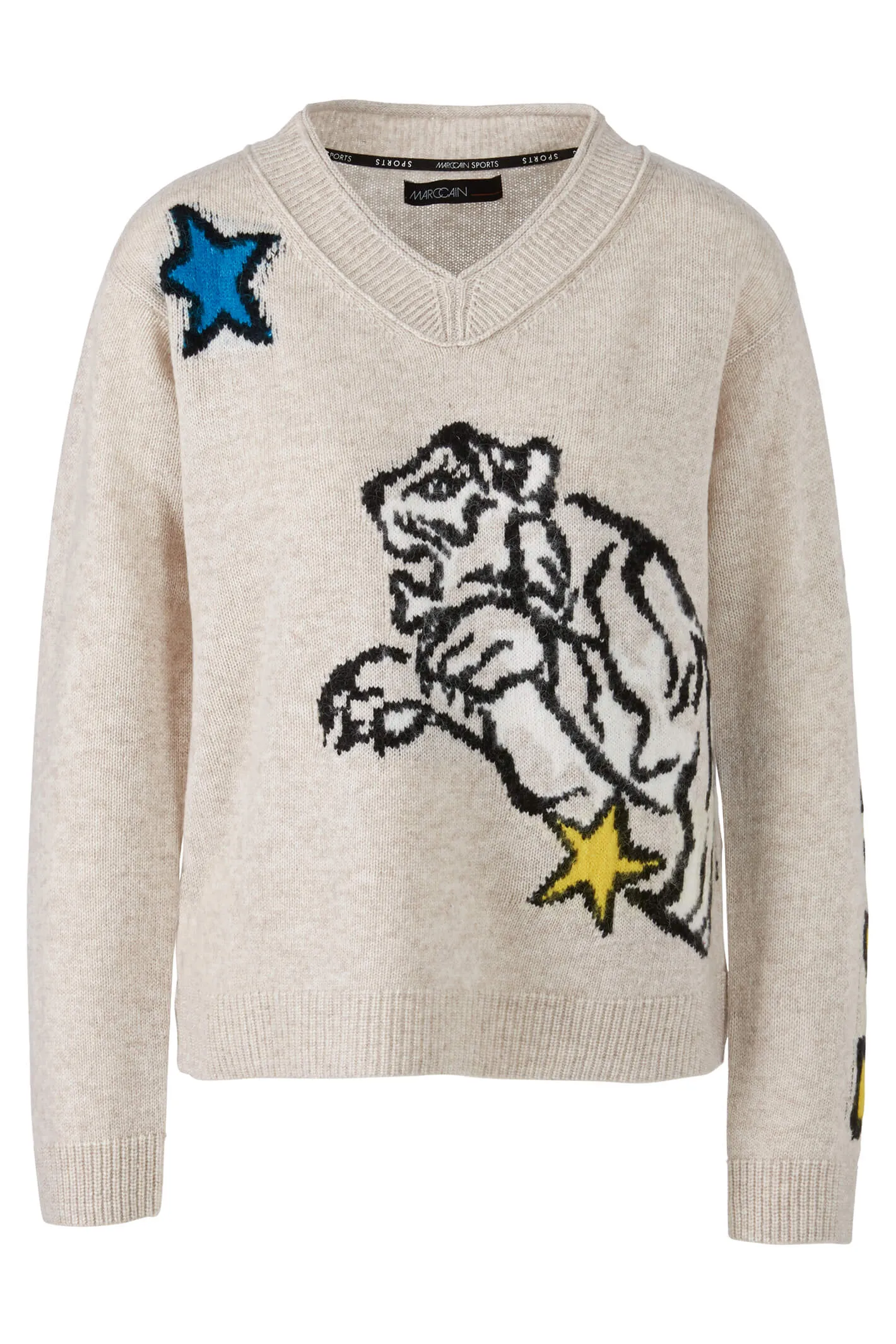 Marc Cain Sports VS 41.22 M61 129 Beige New Pearl Tiger Jumper