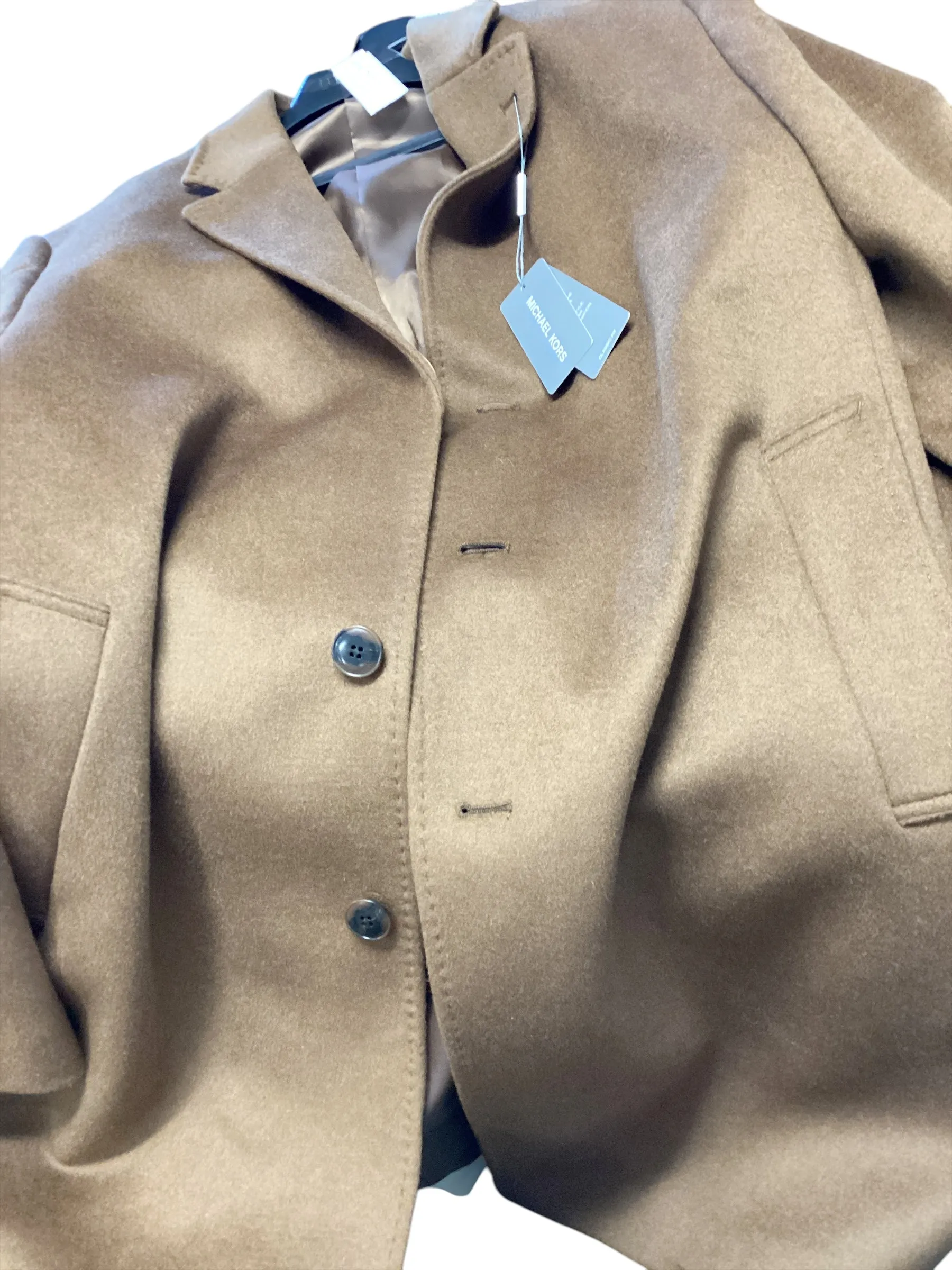 Michael Kors Mens Classic fit Overcoat Coat 44 S Brown Solid