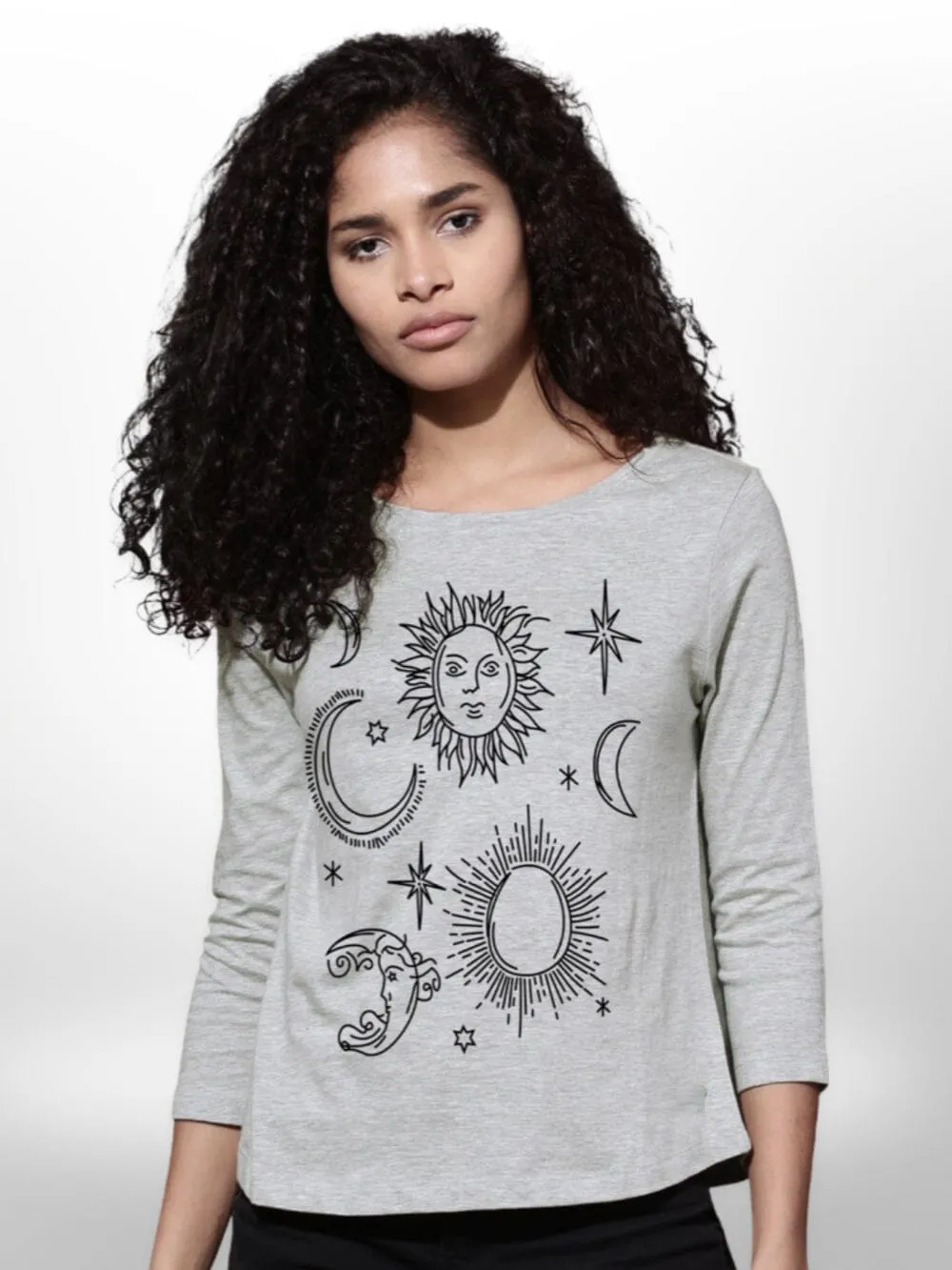 MoonStar Printed Ladies T-shirt 4 Quarter Sleeve