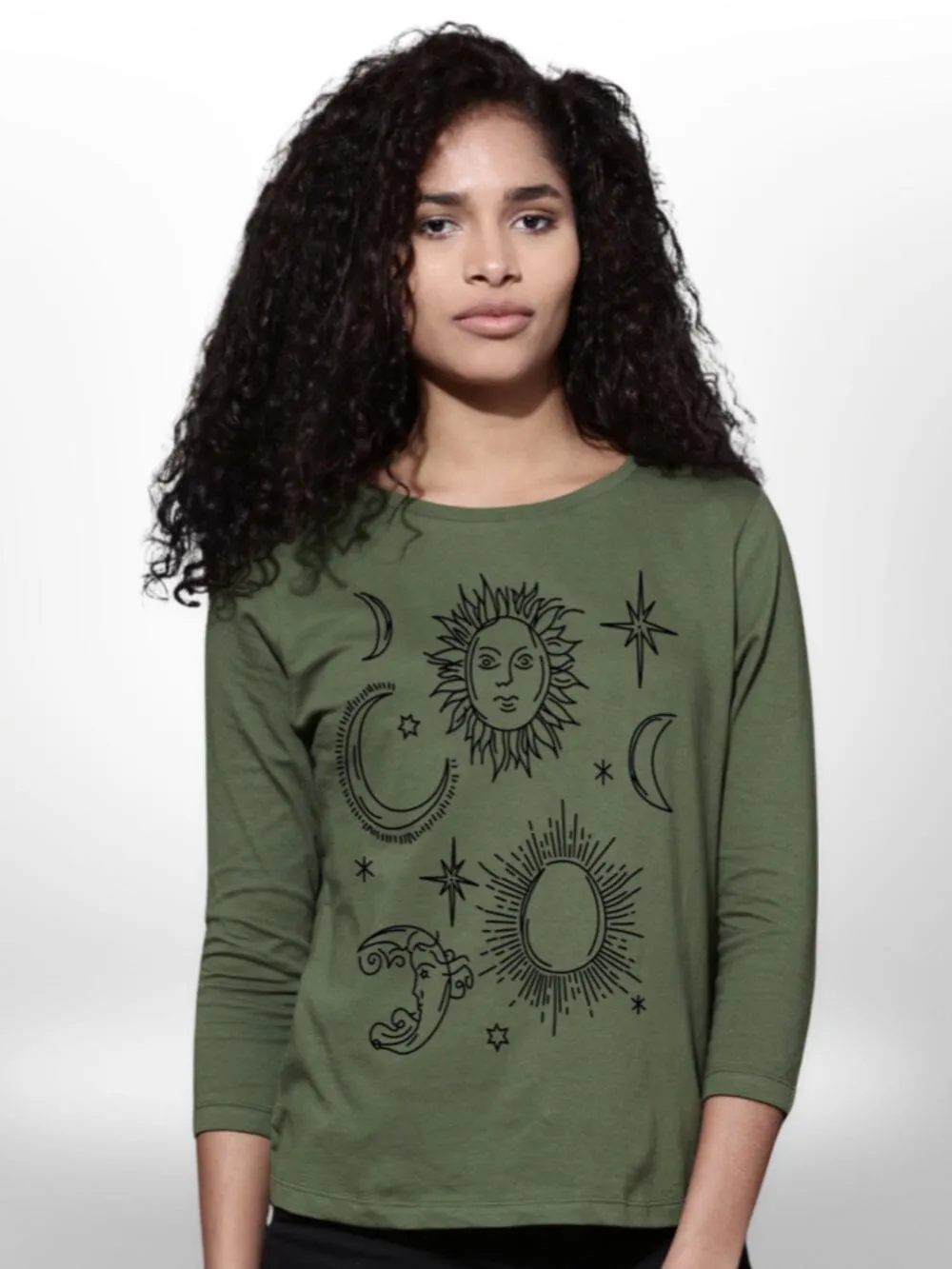 MoonStar Printed Ladies T-shirt 4 Quarter Sleeve