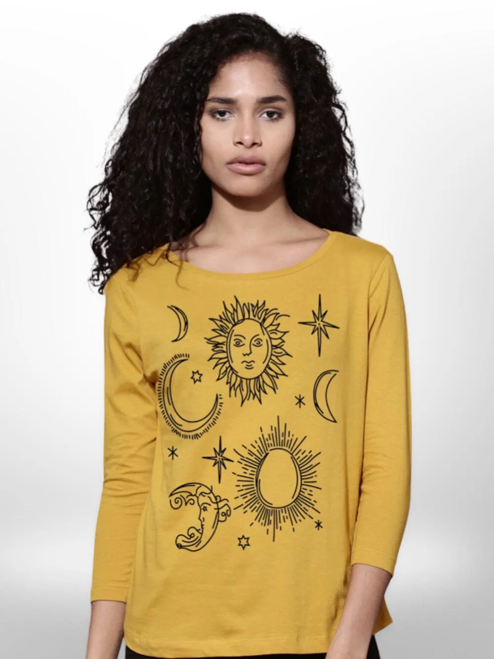 MoonStar Printed Ladies T-shirt 4 Quarter Sleeve