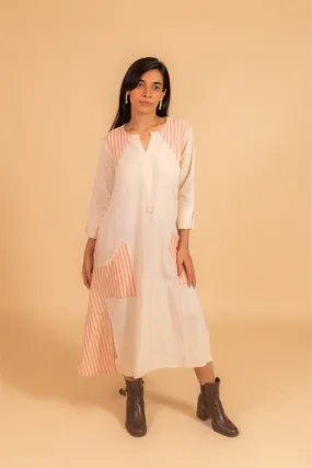 Moralfibre  Side Kali Dress In Stripes And Kora Fabric From "Shapes Collection "