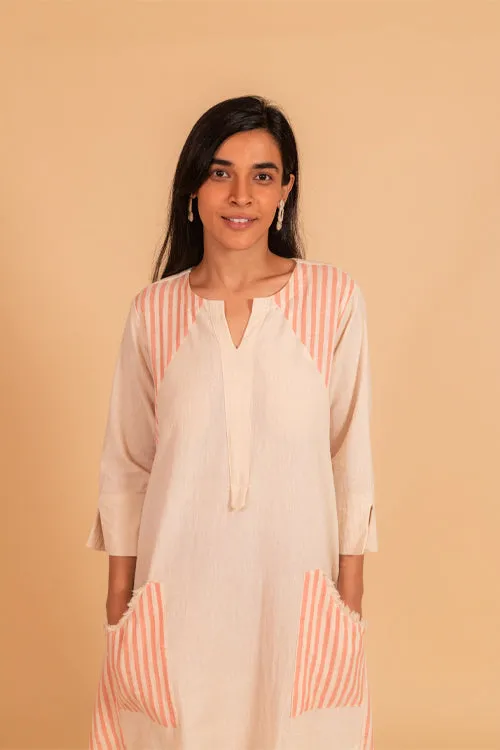 Moralfibre  Side Kali Dress In Stripes And Kora Fabric From "Shapes Collection "