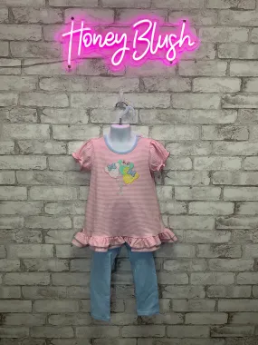 Mouse Balloon Appliqué Girl Pants Set