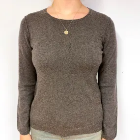 Muted Brown Cashmere Crew Neck Jumper Small