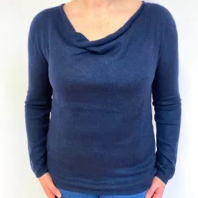 Navy Blue Cashmere Crew Neck Jumper Large