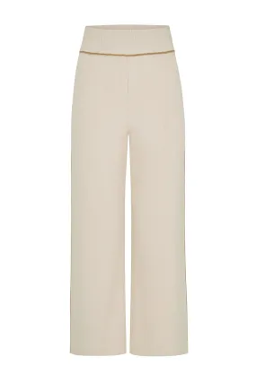 NEW CONNECTION CROPPED KNIT PANT - NATURAL