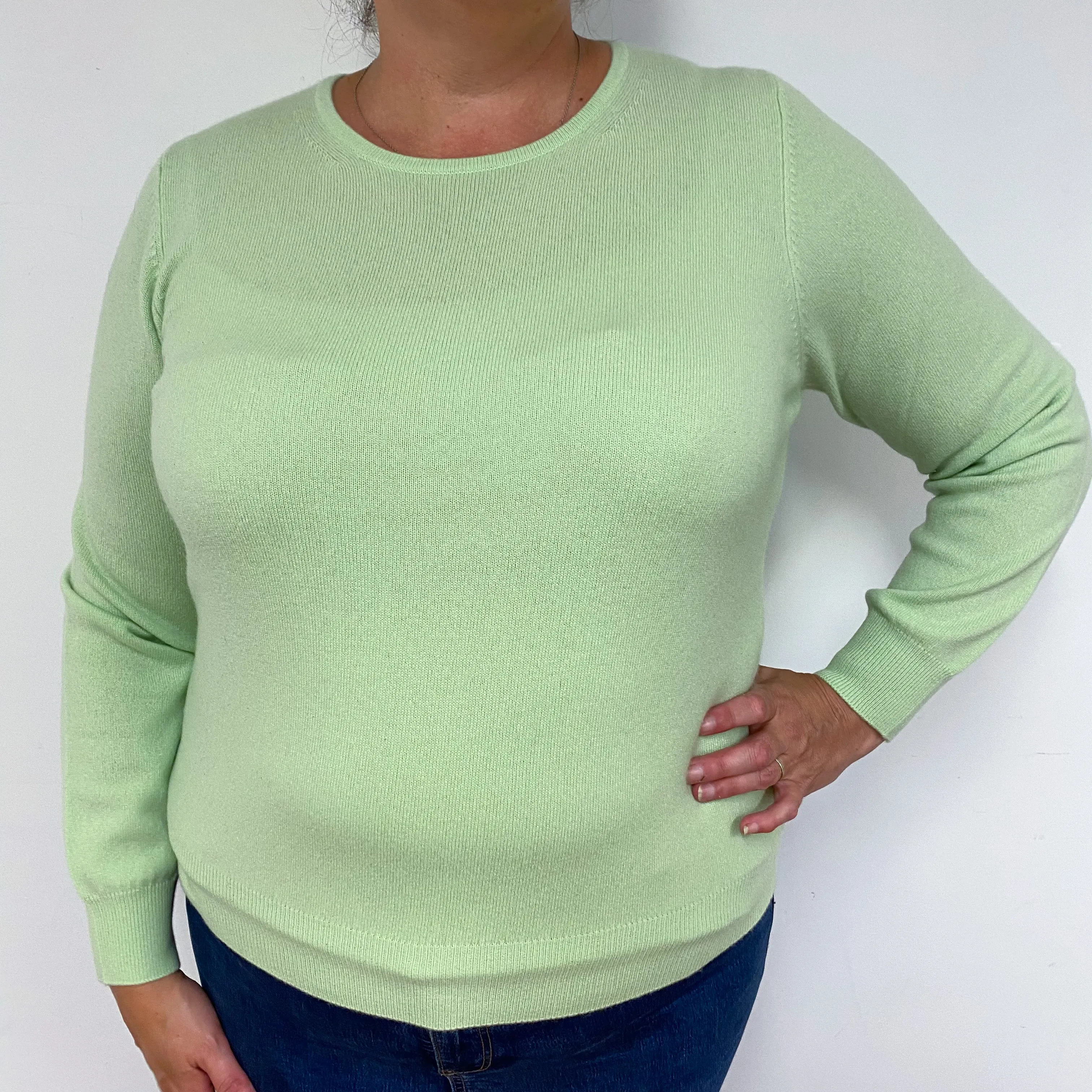 New Hellebore Green Crew Neck Jumper Extra  Large