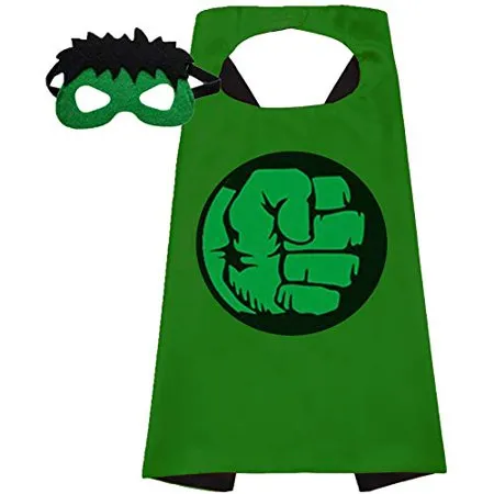 New Kids Dress Up Superhero Cape & Mask set Hulk, Ages 3 
