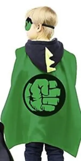 New Kids Dress Up Superhero Cape & Mask set Hulk, Ages 3 