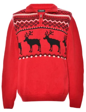 Nordic Red Christmas Jumper - S