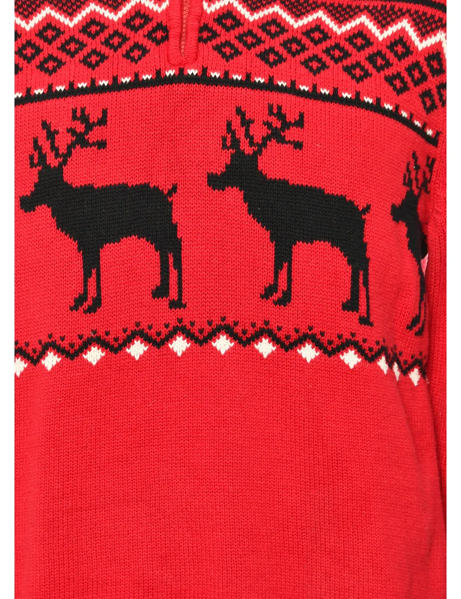 Nordic Red Christmas Jumper - S