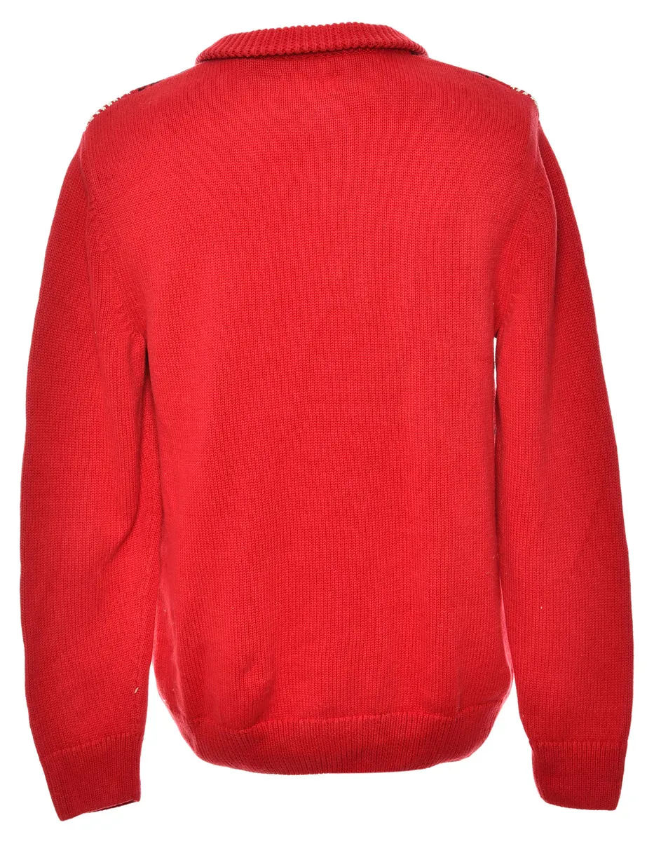 Nordic Red Christmas Jumper - S