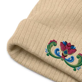 Norwegian Rosemaling Embroidered Beanie