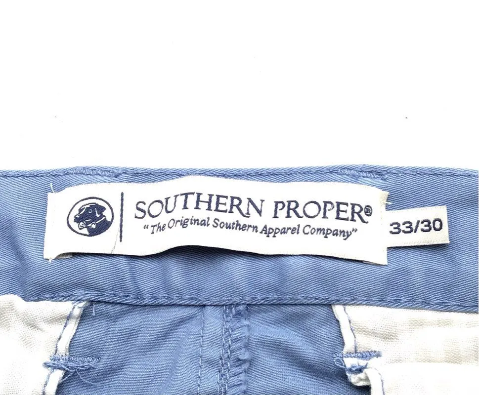 NWT Southern Proper Men's Blue Straight Leg Chino Pants - Size 33/30